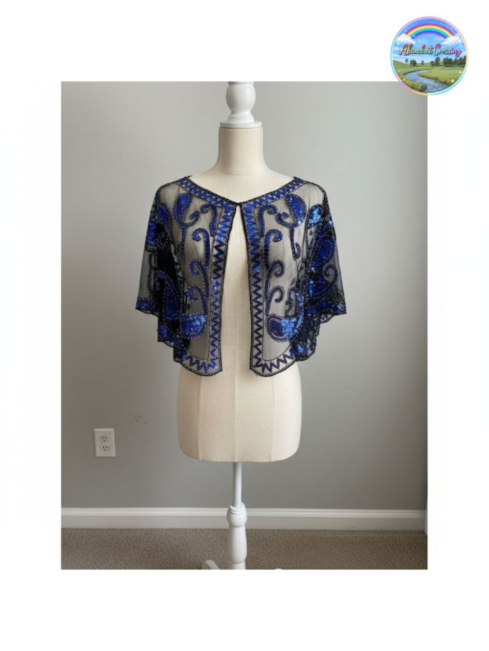 1920s Sequin Beaded Shawl Wrap Evening Wedding Gatsby Party